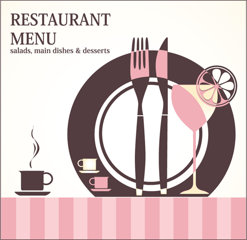 Retro Restaurant Menu cover design art vector 05  
