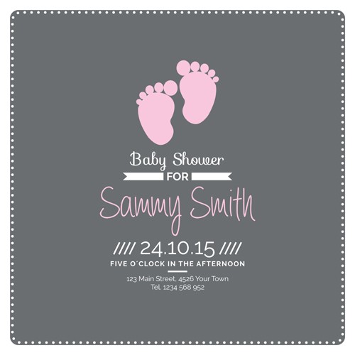 Retro baby shower cards 06 vector  