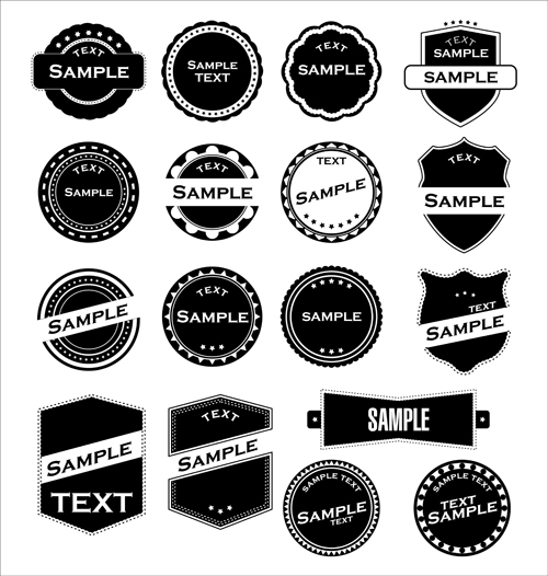 Round labels vintage styles vector 03  