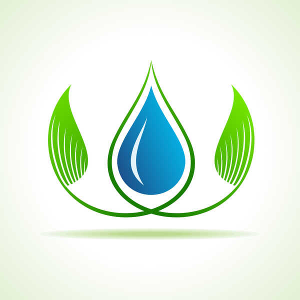 Sparen Sie Wasser mit dem Eco Design Logo Vector 02  