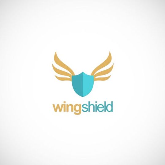Schild bescherming Wing vector logo  