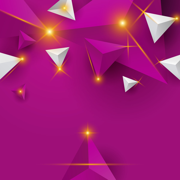 Shiny stars light with triangle abstract background vector 03  