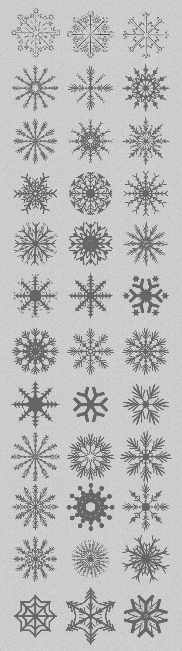 Schneeflocken Design Vektor-Set  