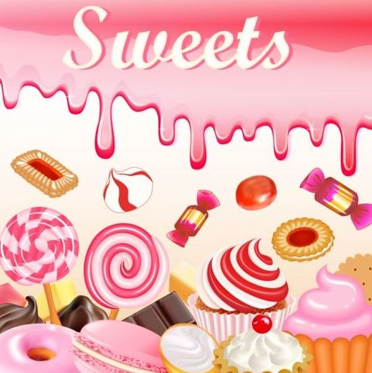 Sweet Candy met druppel achtergrond vector 02  