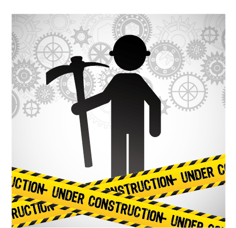 Under construction warning background vector set 10  