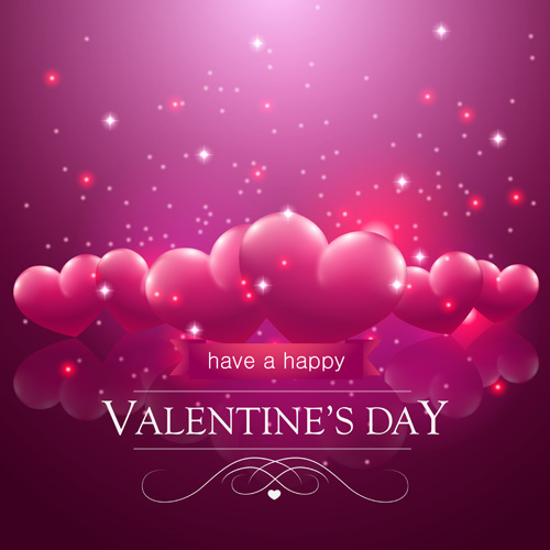 Valentine day red heart backgrounds art vector 04  