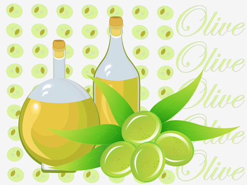 Vector olive art background set 03  