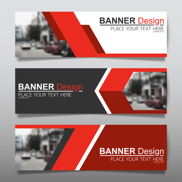 Vector set of modern banners template design 12  