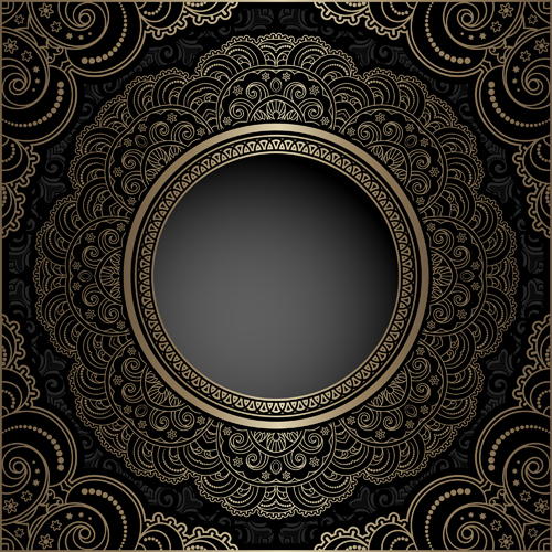 Vintage cecorative background material vector 06  