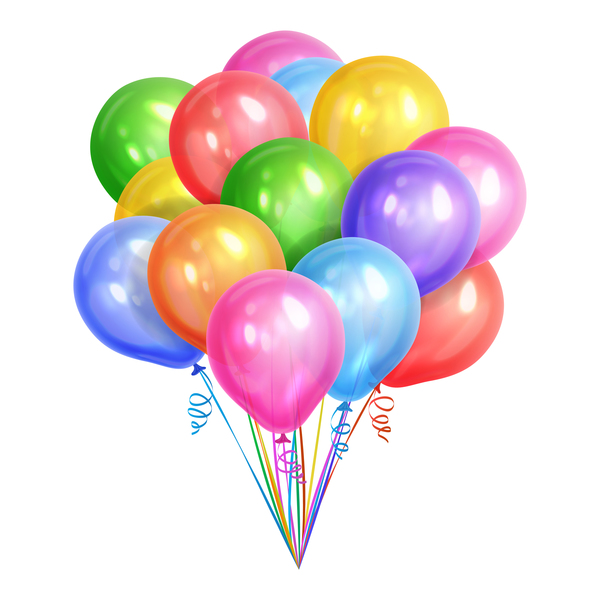 White background with colorful balloon vector  