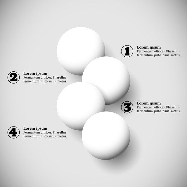 インフォ グラフィック ベクトル テンプレート 02 を白いボール  