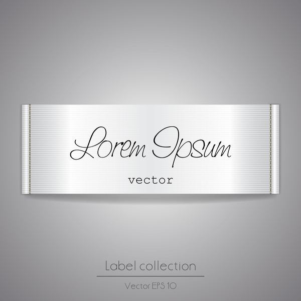 White fabric tag template vector 01  