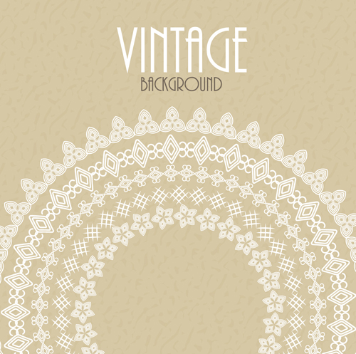 White lace with vintage background vectors  