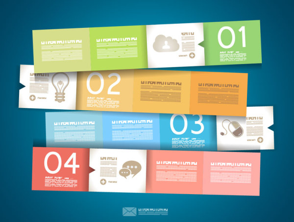 Numbered Infographics elements vector 09  