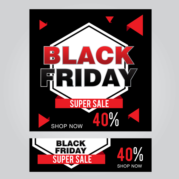 black friday poster with banner template vector material 03  