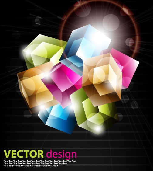 Color graphics with dark background vector 01  