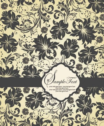 Vintage floral pattern background vectors 01  