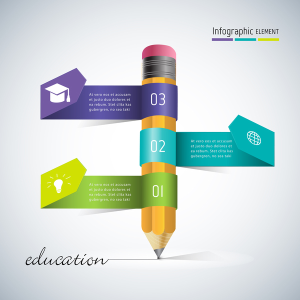 Bleistift Bildung Infografik Vektor  