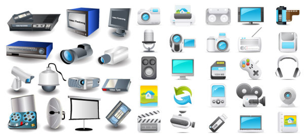 Digital video and audio icon vector  