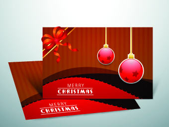 2014 New Year with christmas vector cards 01  