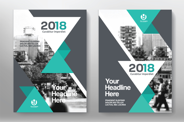 Dépliant 2018 et couverture brochure modèle vecteur 06  