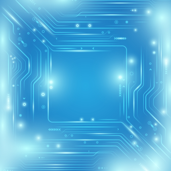 Abstrakter blauer Technologiehintergrund mit Chipsetkonzept-Designvektor  