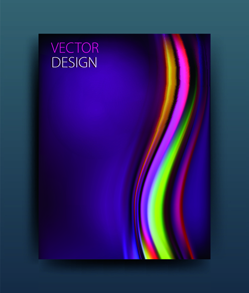 Abstract style magazine or brochure cover vector 03  