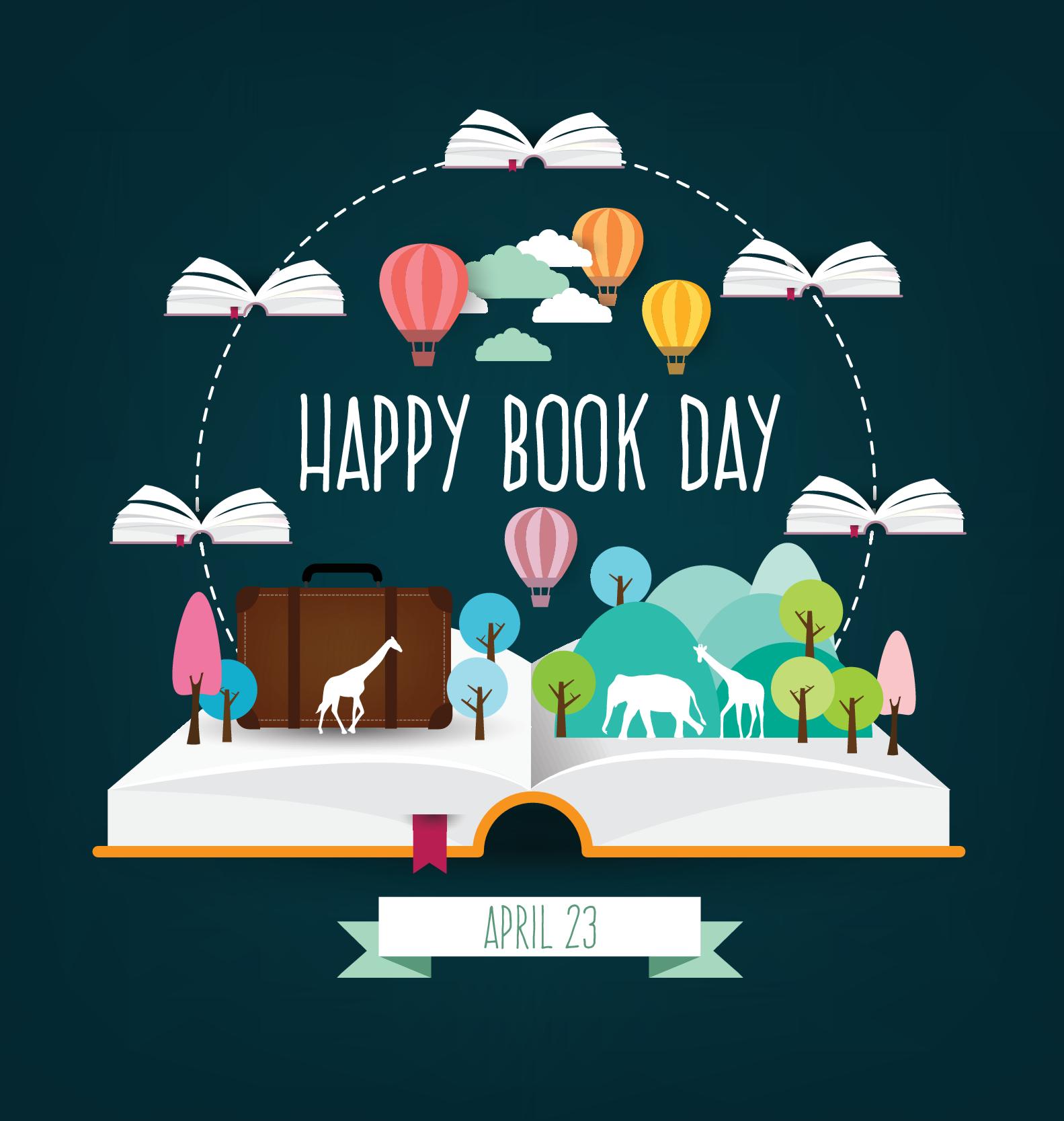 April 23 happy book day vector design 01  