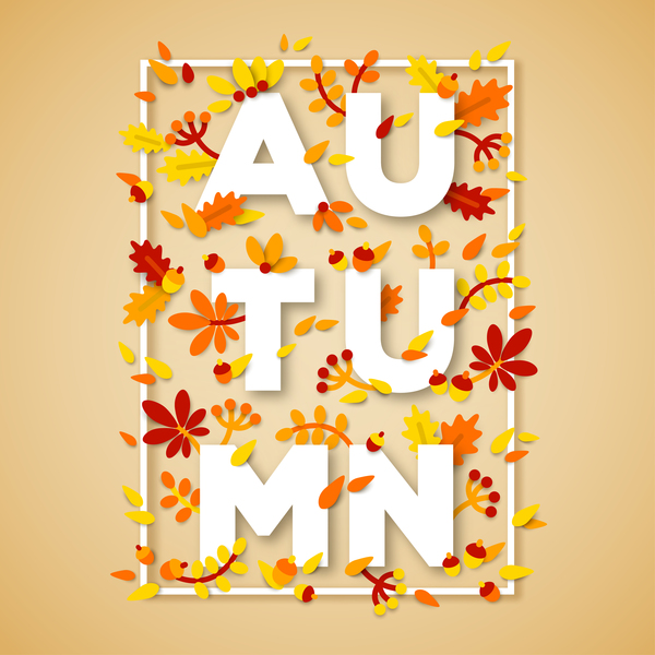 Autumn background vector  