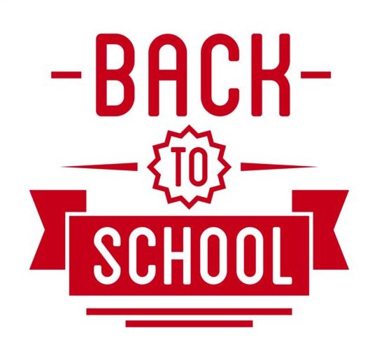 Back to school red labels vector  