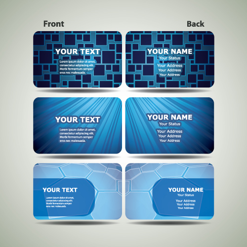 Blue Futuristic business card design vector 02  