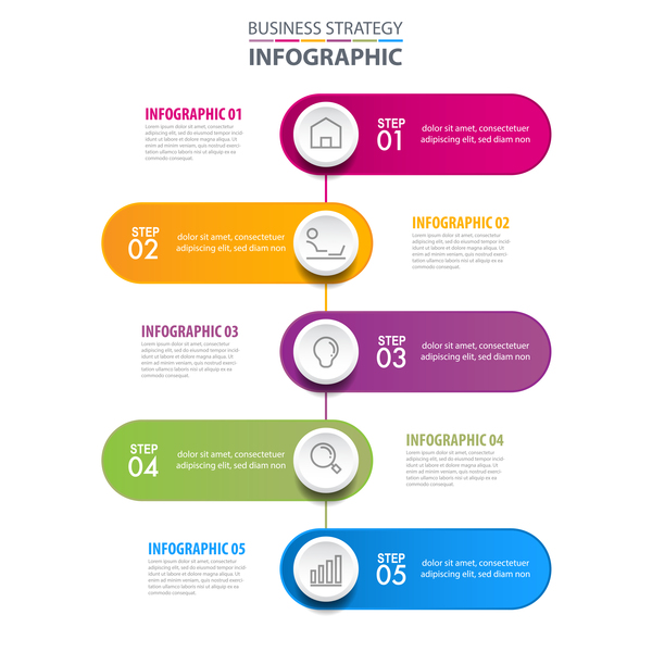 Infographic Schablonenvektor 01 der Geschäftsstrategie  