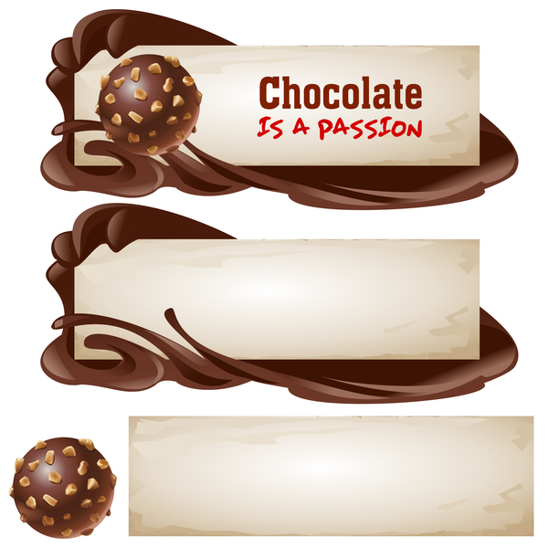 Chocolate banners retro vectors 02  