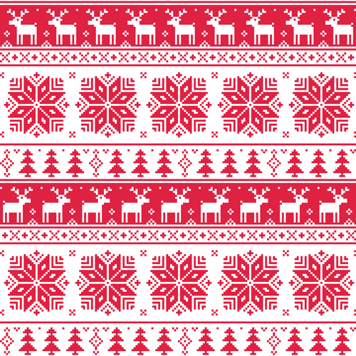 Christmas patterns vector set 03  