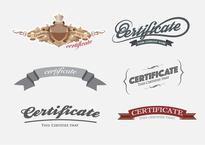 Creative certificate and diploma labels vector  