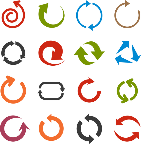 Symboles de flèche de cricles vecteur  