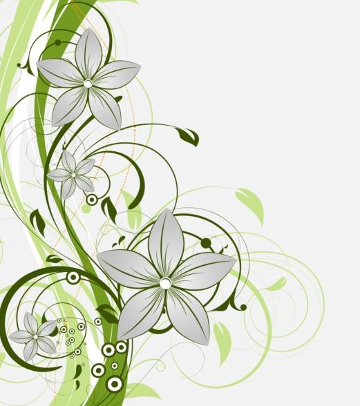 装飾花のカール デザインのベクトルの背景 06  