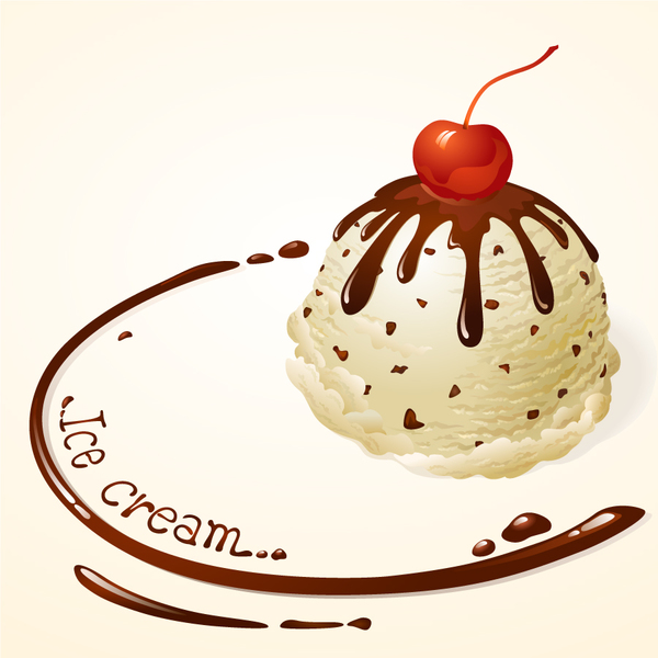 おいしいチョコレート アイス クリーム ベクトル 03  