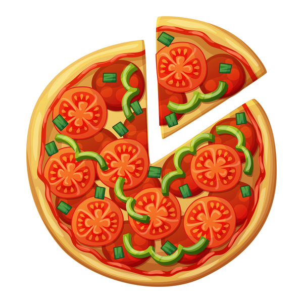 Delicious pizza design vector material 03  