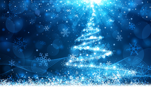 Dream christmas tree blue background 02  