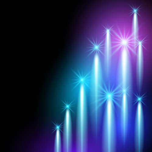 Dynamic light with shiny stars vector background 03  