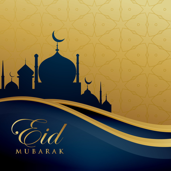 Vecteur de fond or décoratif Eid mubarak  