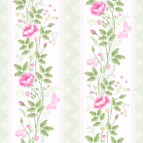 Flower with lace borders seamless vector  