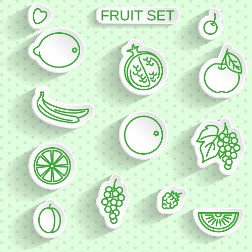 Fruit stickers vector  