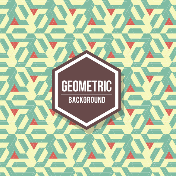 Geometric pattern with retro background vector 04  