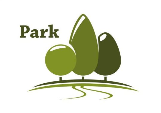 Groen park logo vectoren set 13  