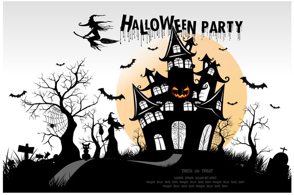 Halloween-Party Hintergrund Vektor Material 04  