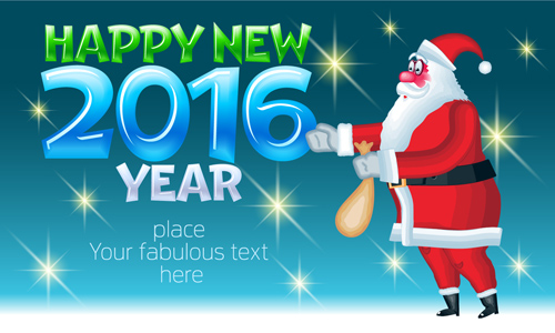 Happy new year 2016 and santa claus creative design 02  