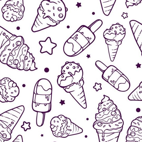 Ice creams vector seamless pattern vector 02  
