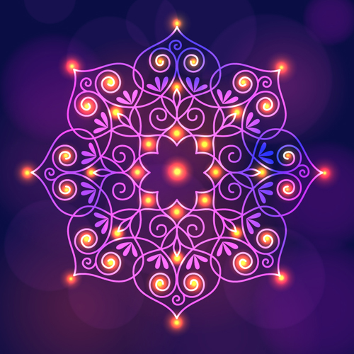 India floral diwali background vector  